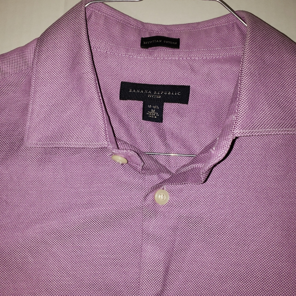 Banana Republic long sleeve button down shirt Mens medium pink - Picture 2 of 5